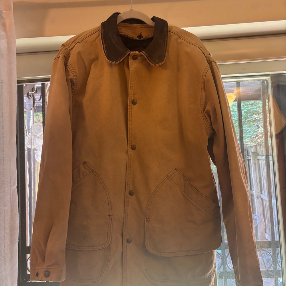 Woolrich Tan Canvas Chore Jacket with Navajo Wool Liner - Medium